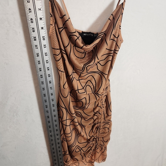 PrettyLittleThing Brown Sleeveless Cowl Neck Slip Dress size 6 NWT - Picture 14 of 15